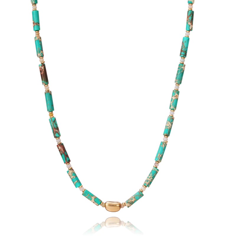 Collar Viceroy Chic acero en Ip dorado con turquesa y agata 1439C09012