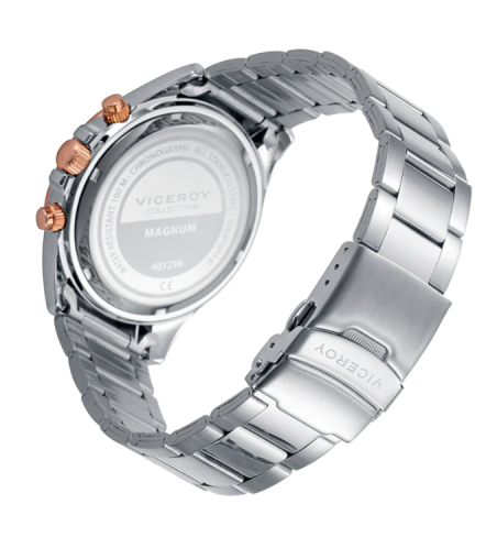 Reloj Viceroy hombre caja bicolor IP rosa brazalete de acero 401299-73