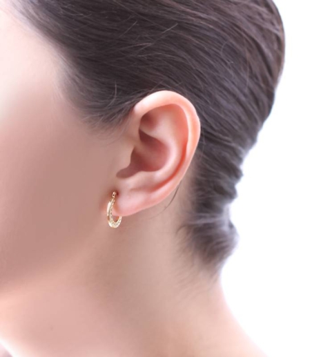 Pendientes "Circle" Oro 18k y circonitas