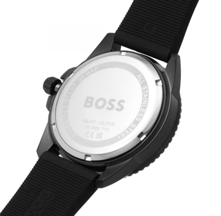 Hugo Reloj silicona negro 1513997 hombre Boss de cronógrafo One-Men