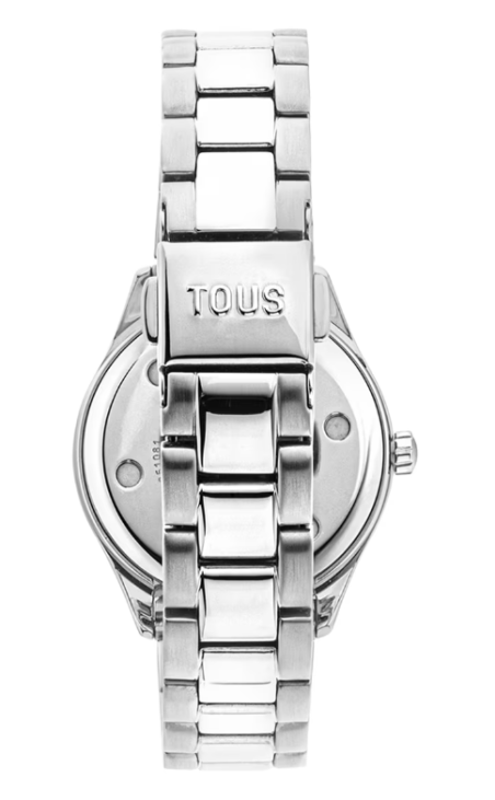 Reloj Tous brazalete de acero y bisel de aluminio malva 200351081