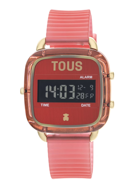 Reloj Tous digital de policarbonato correa de silicona rojo 200351064