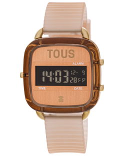 Reloj Tous digital de policarbonato con correa de silicona naranja 200351063