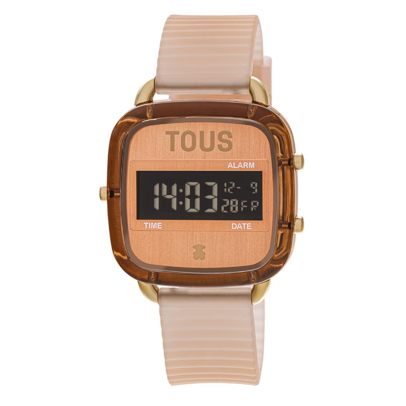 Reloj Tous digital de policarbonato con correa de silicona naranja 200351063