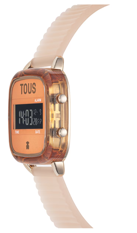 Reloj Tous digital de policarbonato con correa de silicona naranja 200351063