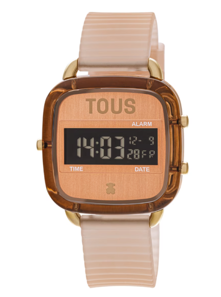 Reloj Tous digital de policarbonato con correa de silicona naranja 200351063