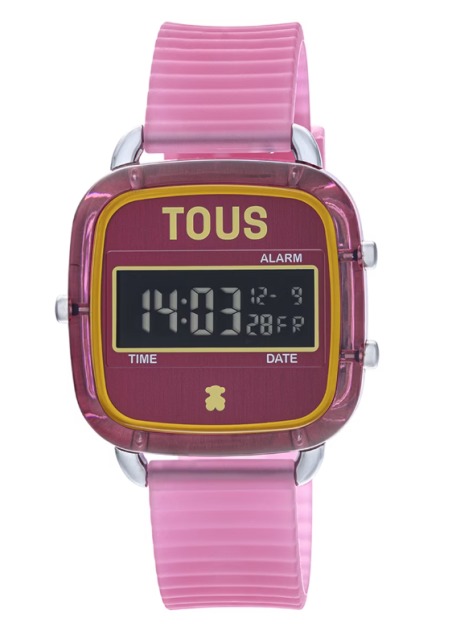 Reloj Tous digital policarbonato correa de silicona fucsia 200351062