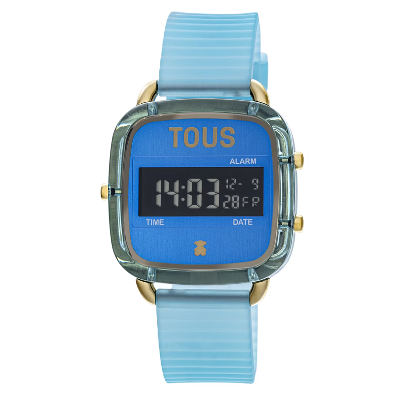 Reloj Tous digital policarbonato correa de silicona azul 200351058