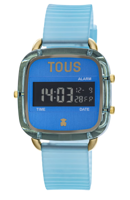 Reloj Tous digital policarbonato correa de silicona azul 200351058