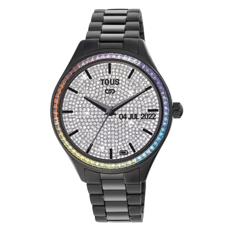 Reloj Tous smartwatch brazalete de acero y circonias rainbow 200351040