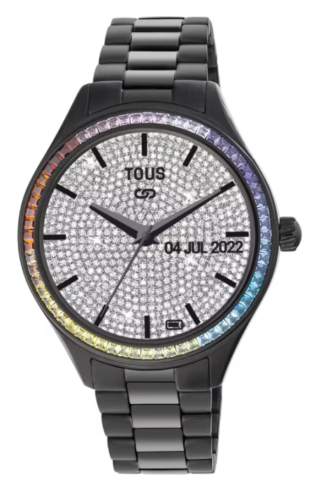 Reloj Tous smartwatch brazalete de acero y circonias rainbow 200351040