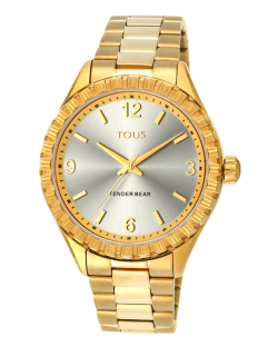 Reloj Tous analógico Tender acero IP dorado osos 200350960