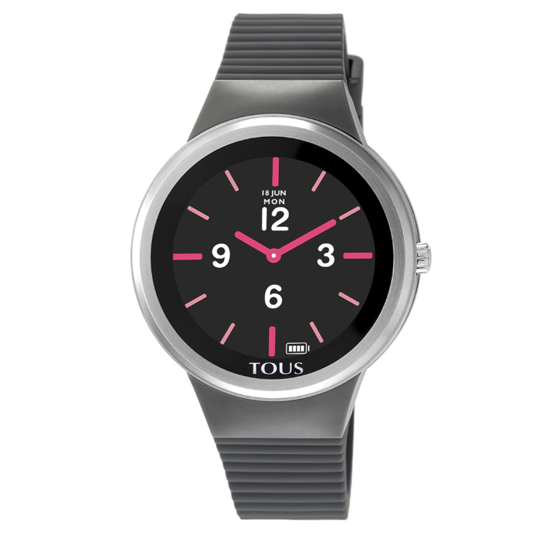 Reloj Tous smartwatch Connect acero correa silicona gris 100350680