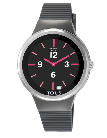 Reloj Tous smartwatch Connect acero correa silicona gris 100350680