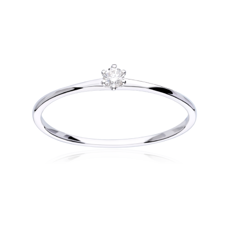 Anillo "Bondone" Oro Blanco 18k y Diamantes 0.04 cts