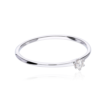 Anillo "Bondone" Oro Blanco 18k y Diamantes 0.04 cts