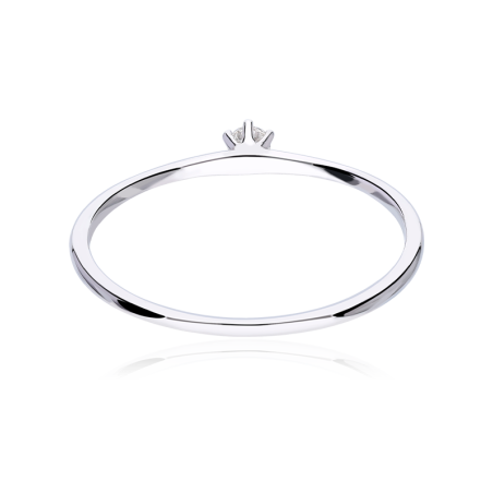 Anillo "Bondone" Oro Blanco 18k y Diamantes 0.04 cts