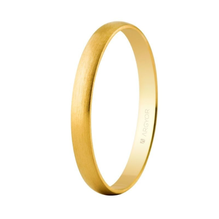 Alianza "Argyor" Satinada Oro 18k 2.5 mm