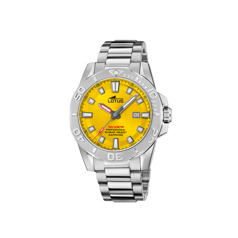 Reloj Lotus driver amarillo acero hombre 18926/1