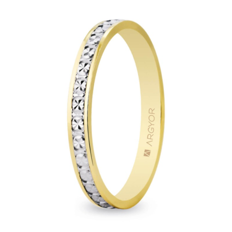 Alianza "Argyor" Bicolor/Diamantada Oro 18k 2.5mm (5225463)
