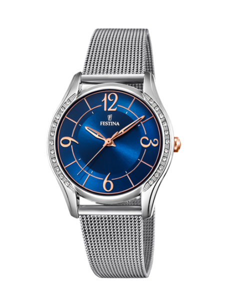 Reloj Festina azul correa acero malla milanesa mujer F20420/4