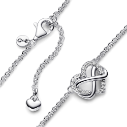 Collar en plata de ley Corazón Infinito Brillante 392666C01-50
