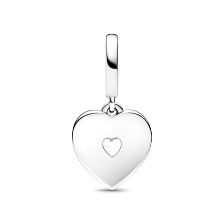 Charm Pandora Colgante Doble plata Corazón Blanco Anacarado 792649C01