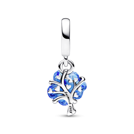 Charm Colgante Pandora Árbol Familiar Cristal de Murano Azul 792614C01