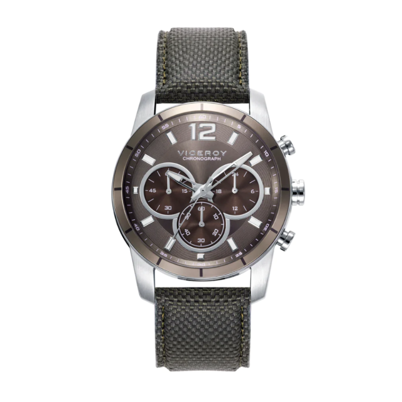 Reloj Viceroy Hombre caja de acero y correa de nylon verde 42433-15