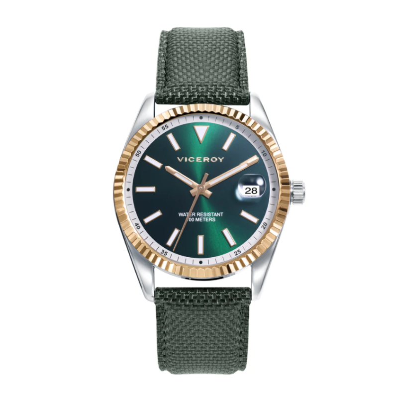 Reloj Viceroy Hombre Chic caja acero y correa nylon verde 42437-67