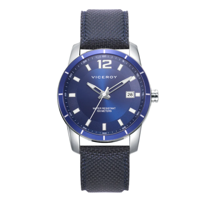 Reloj Viceroy Hombre caja acero correa de nylon azul 42429-35