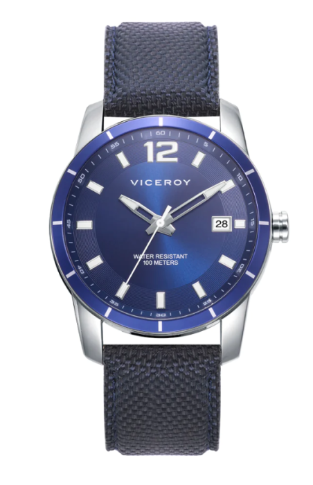 Reloj Viceroy Hombre caja acero correa de nylon azul 42429-35