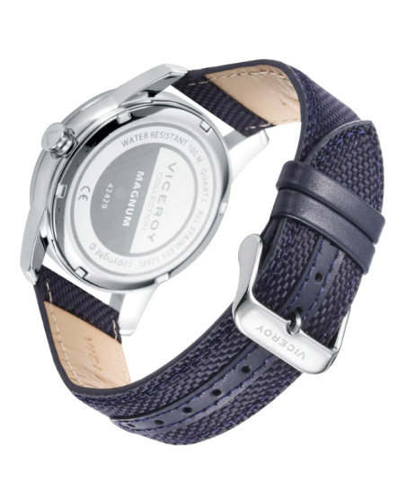 Reloj Viceroy Hombre caja acero correa de nylon azul 42429-35