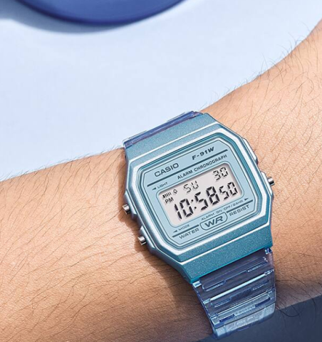 Reloj Casio Vintage azul unisex F-91WS-2EF