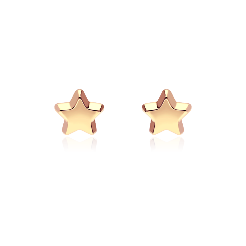 PENDIENTES "BERTA" ESTRELLAS ORO ROSA 18K