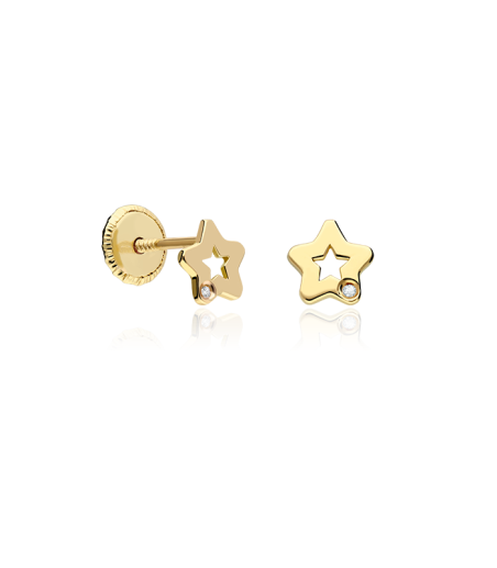 Pendientes Oro 18k y diamantes 0.01cts "Pirlanta"