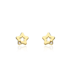Pendientes Oro 18k y diamantes 0.01cts "Pirlanta"