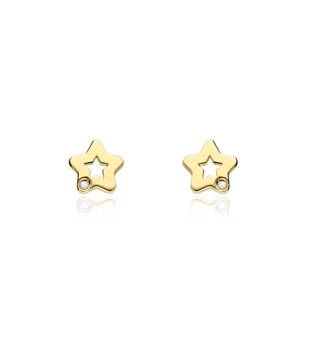 Pendientes Oro 18k y diamantes 0.01cts "Pirlanta"