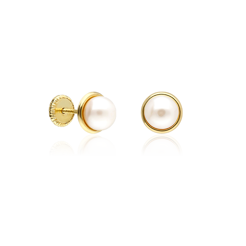 Pendientes oro 18k y perlas 5mm "Sister"