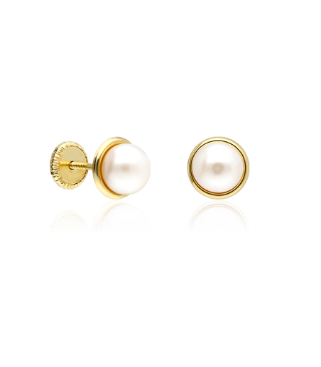 Pendientes oro 18k y perlas 5mm "Sister"