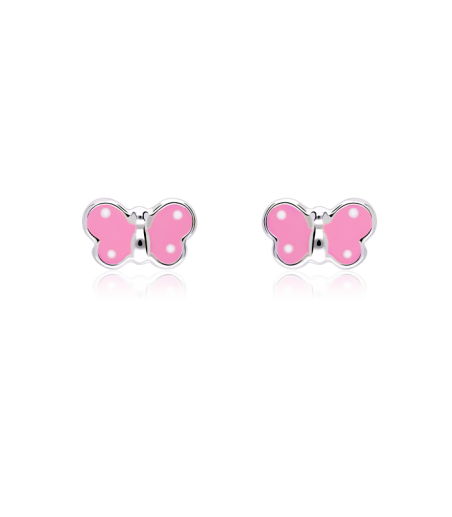 Pendientes Plata primera ley y esmalte "Mi mariposa"