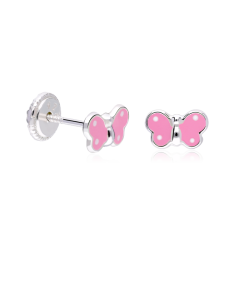 Pendientes Plata primera ley y esmalte "Mi mariposa"
