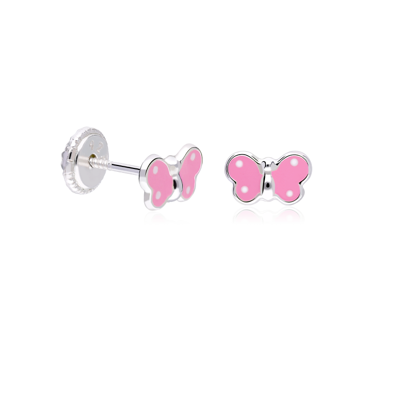 Pendientes Plata primera ley y esmalte "Mi mariposa"