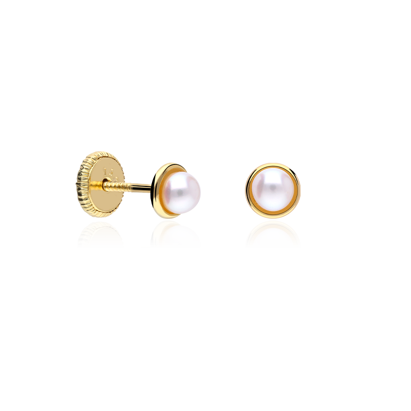 Pendientes oro 18k y perlas 4mm "Sister"