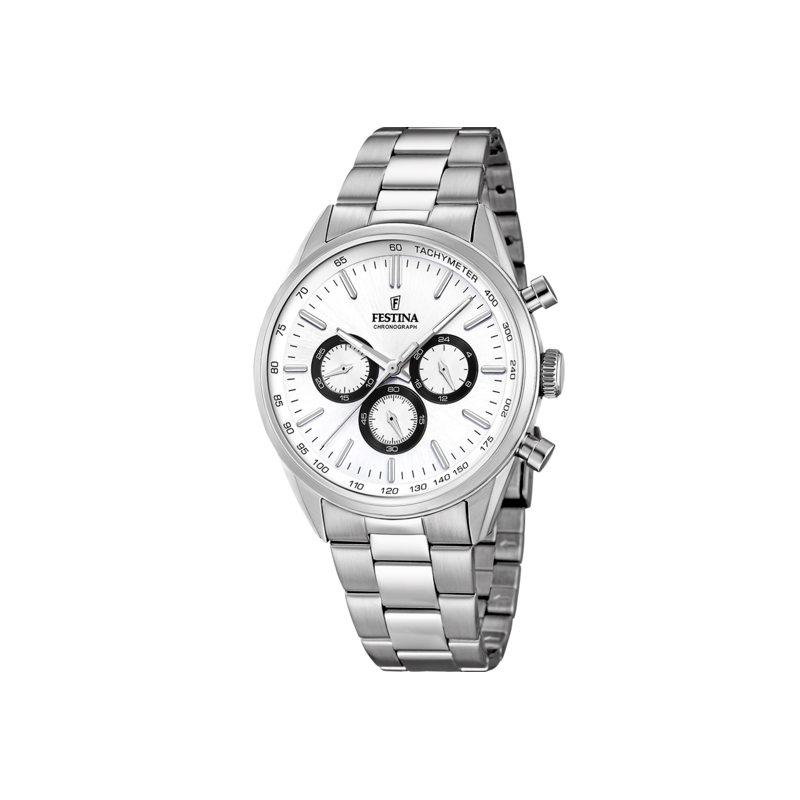 Reloj Festina blanco correa acero hombre F16820/Q