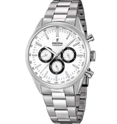 Reloj Festina blanco correa acero hombre F16820/Q