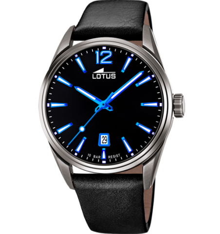 Reloj Lotus Chrono negro correa cuero hombre 18685/6