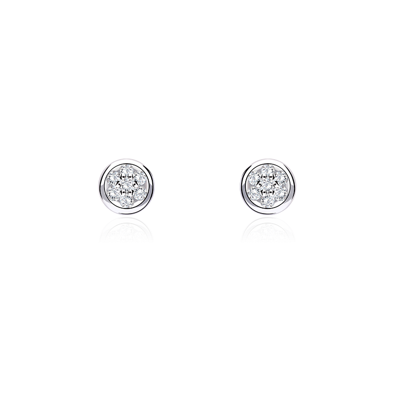 PENDIENTES "ALONTE" ORO BLANCO 18K Y DIAMANTES 0.15 CTS