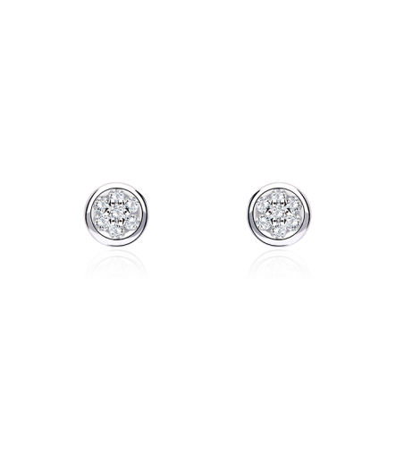 PENDIENTES "ALONTE" ORO BLANCO 18K Y DIAMANTES 0.15 CTS