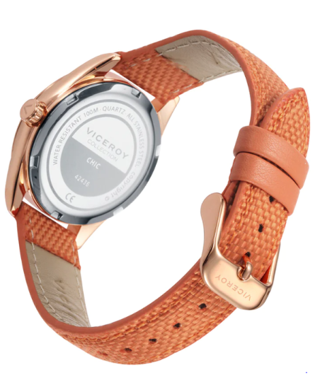 Reloj Viceroy mujer Chic acero Ip rosa correa naranja 42436-77